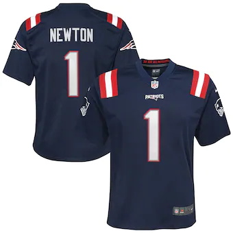 youth nike cam newton navy new england patriots game jersey
